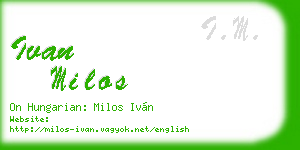 ivan milos business card